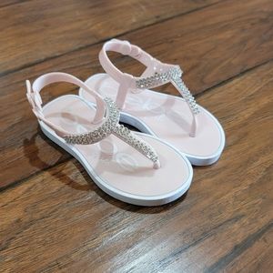 bebe Pink Sandals with Silver Accents
